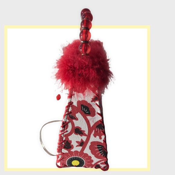 Purse Lamp with Feathers and beaded “handle” - NEW IN BOX - Picture 5 of 6